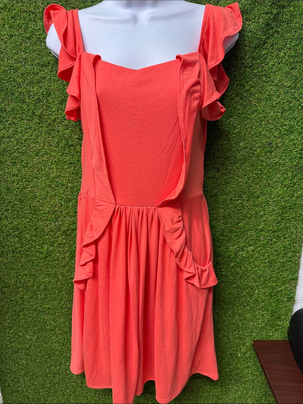 NIKA Coral Ruffle Mini Dress